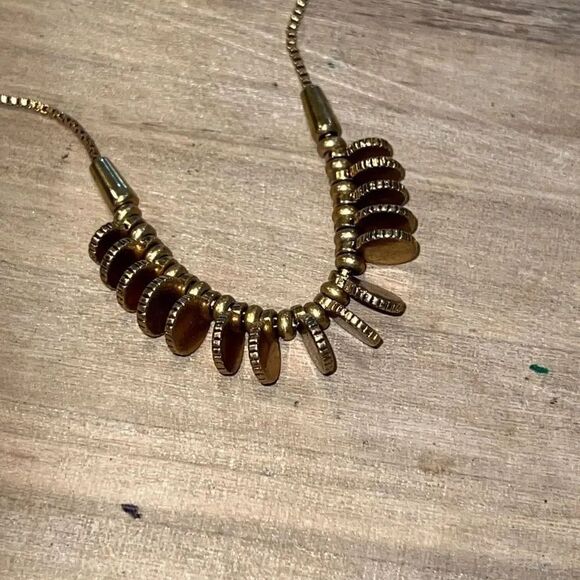 Madewell Gold Tone Coin Necklace On Adjustable Chain - Picture 2 of 6